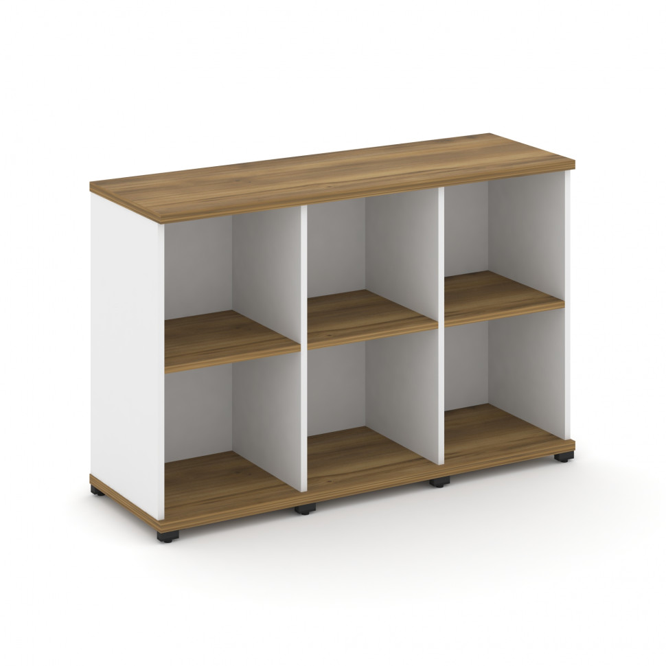 Concept Стеллаж 3 узкие секции, 2 ниши CN.STU-230 Сандал Янтарный/Белый Бриллиант/Металл Черный 1252