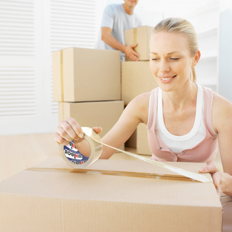 Клейкая лента упаковочная Unibob 72мм х 66м 45мкм прозрачная