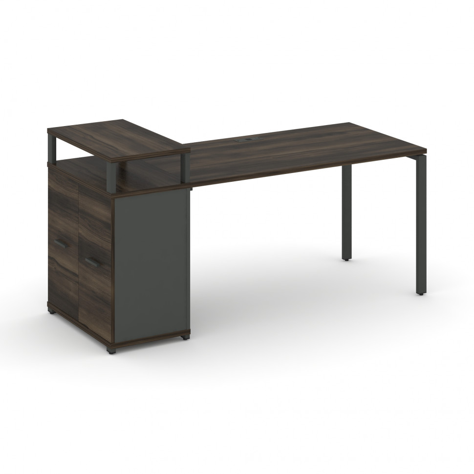 Concept Стол рабочий с опорным распаш. шкафом с верх. горизонтом CN.SP-224 A Дуб Мали/Антрацит/Мета Concept Стол рабочий с опорным распаш. шкафом с верх. горизонтом CN.SP-224 A Дуб Мали/Антрацит/Мета
