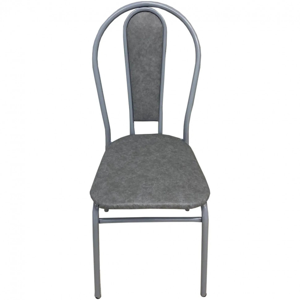 Стул металлический с мягкой спинкой титан-серый 4351