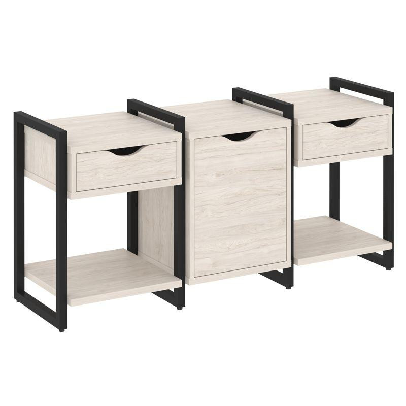 Loft Тумба на регулируемых опорах VR.L-TN-6.O Денвер Светлый/Металл Черный 1440*460*719