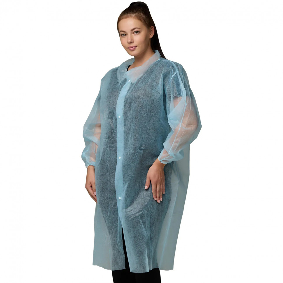 Халат н/с процед, рук.рез, 4кн, XL(52-54), пл 30, гол, Комус, 10шт/уп