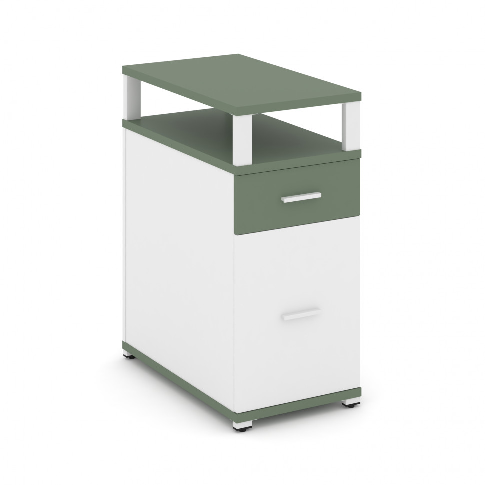 Concept Тумба опорная/приставная 1 ящ.+1 распаш. фасад с надставкой CN.TGO-006 W Кобо/Белый Бриллиан Concept Тумба опорная/приставная 1 ящ.+1 распаш. фасад с надставкой CN.TGO-006 W Кобо/Белый Бриллиан