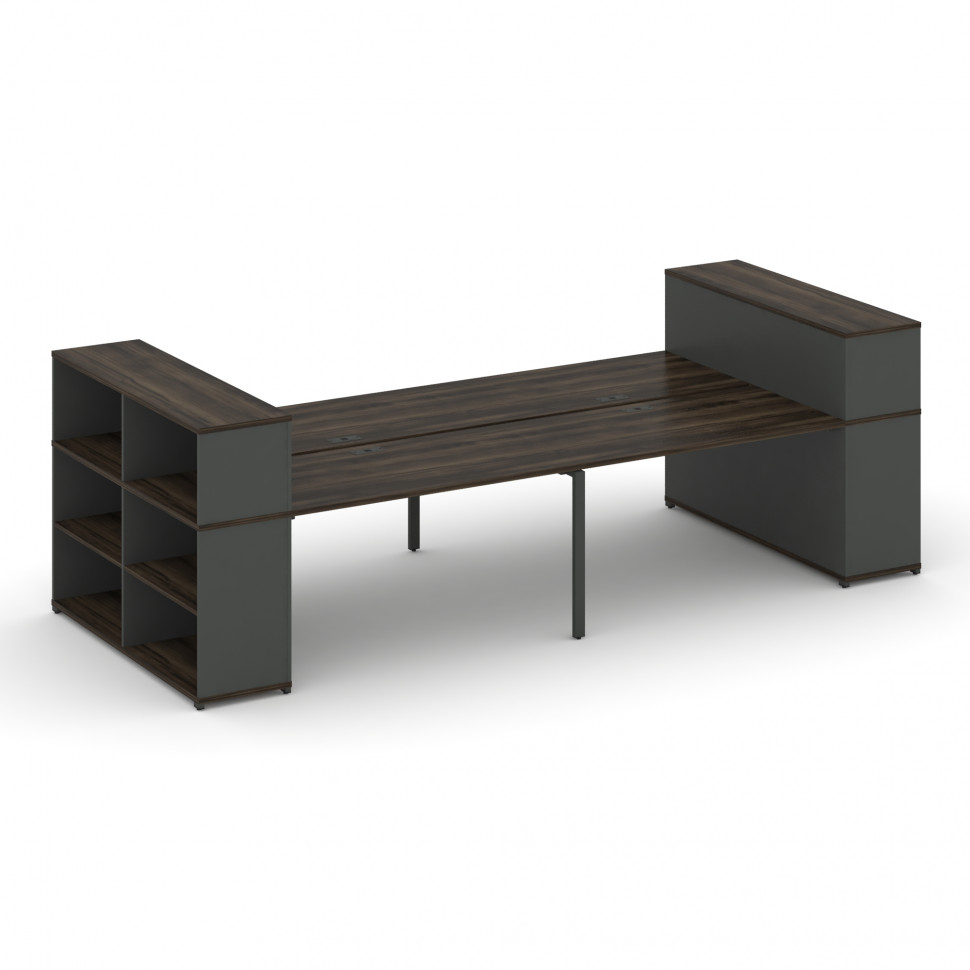 Concept Рабочая станция с опорными стеллажами с надставкой низ. CN.DRS-253 Дуб Мали/Антрацит/Металл Concept Рабочая станция с опорными стеллажами с надставкой низ. CN.DRS-253 Дуб Мали/Антрацит/Металл