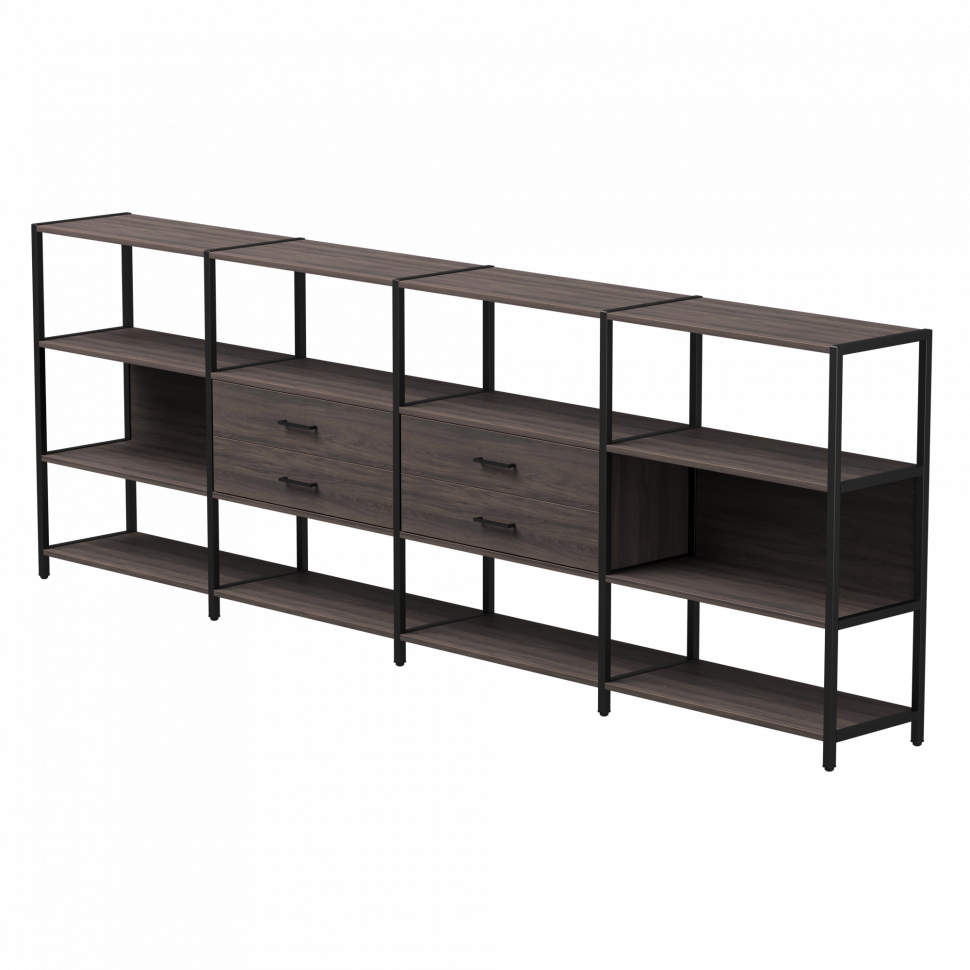 Набор стеллажных систем №4 Everprof EVO (ЭВО) 3245x385x1120 Дуб Пасадена/Черный