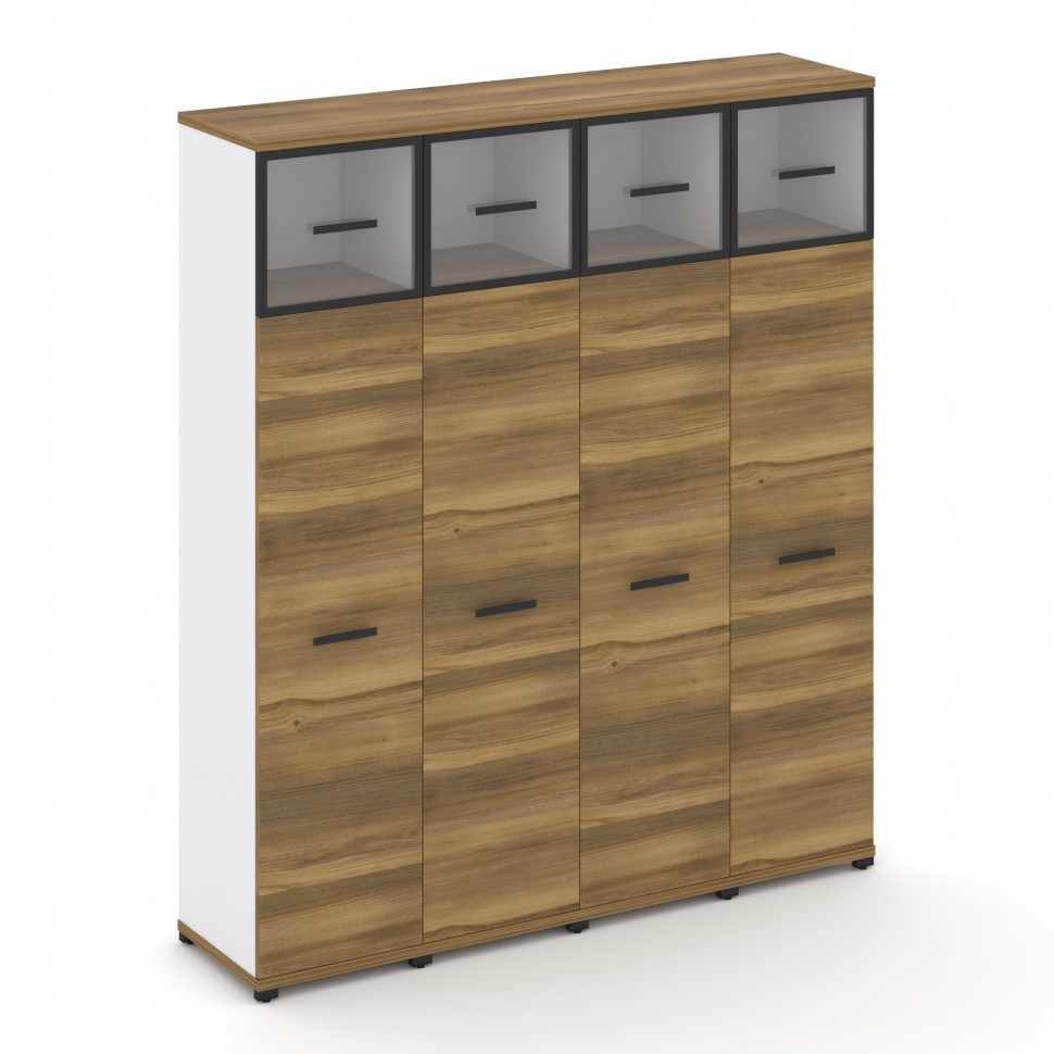 Concept Шкаф 4 узкие секции, 5 ниш CN.STU-547 RPB B Сандал Янтарный/Белый Бриллиант/Металл Черный/Пр