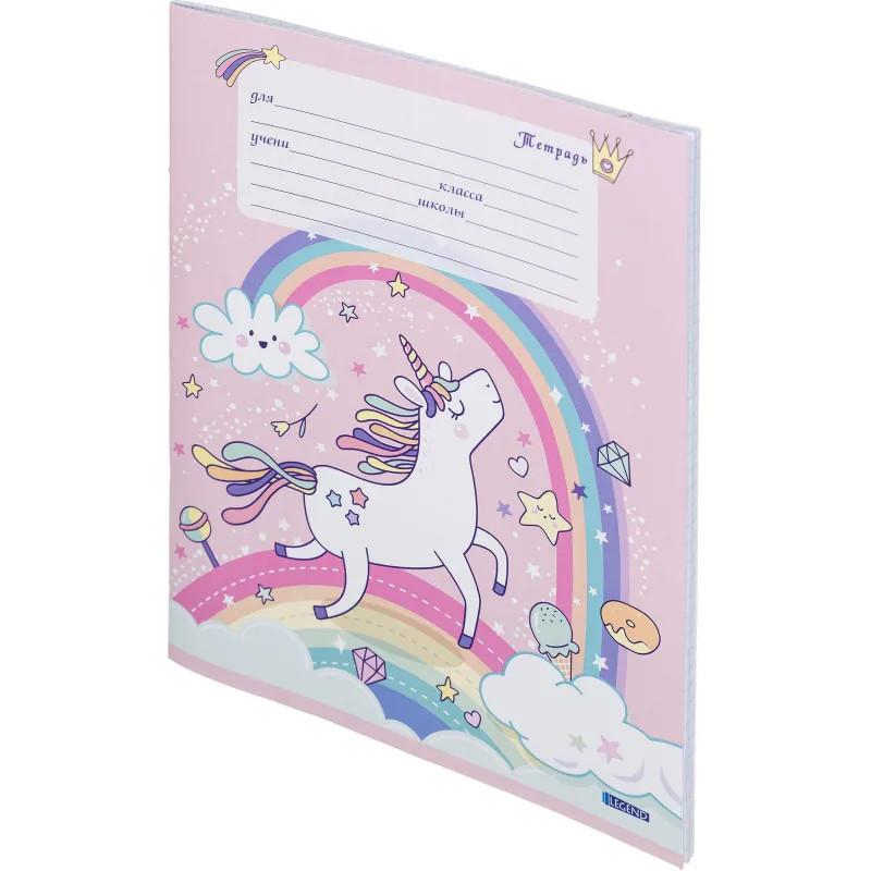 Тетрадь клетка 12 л. Магические единороги, ассорти, 12-4331