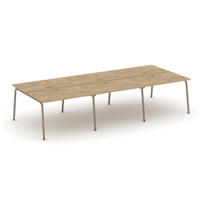 Estetica Рабочая станция 6 мест ES.D.RS-6.2-LK Тиквуд Светлый/Металл Латте 3540*1500*750 Estetica Рабочая станция 6 мест ES.D.RS-6.2-LK Тиквуд Светлый/Металл Латте 3540*1500*750