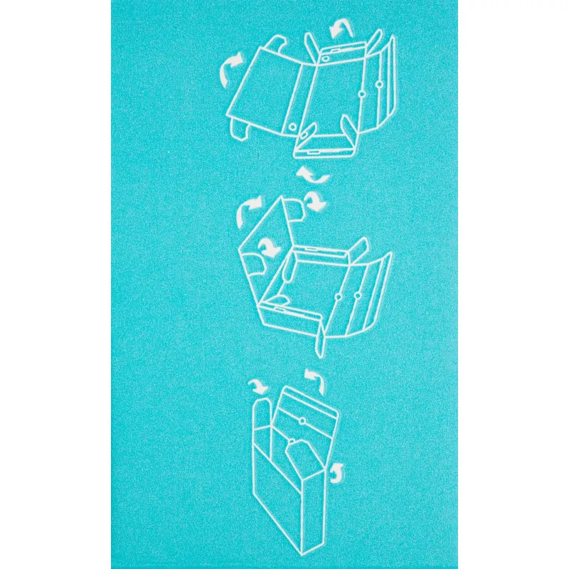 Короб архивный Комус 75 мм микрогофр, выруб.зам. бирюзовый