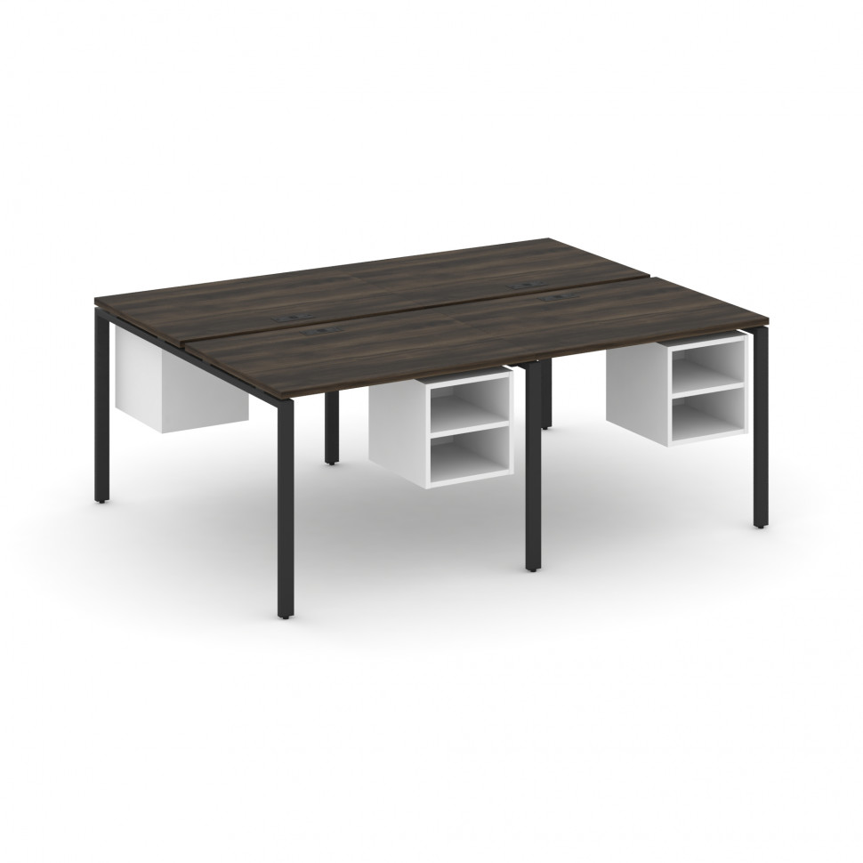 Concept Рабочая станция двухсторонняя с подвесными тумбами на 4 места CN.DRS-125 Дуб Мали/Белый Брил