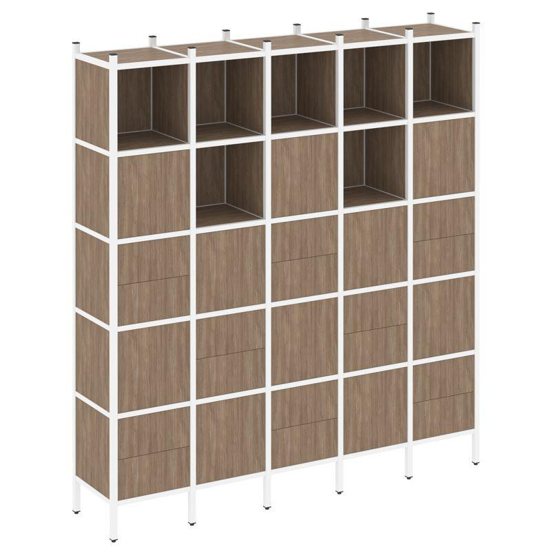 Loft Прямой стеллаж VR.L-10 Дуб Аризона/Металл Белый 2110*446*2280 Loft Прямой стеллаж VR.L-10 Дуб Аризона/Металл Белый 2110*446*2280