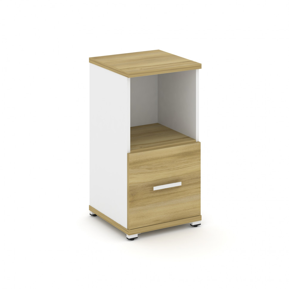 Concept Шкаф 1 узкая секция, 2 ниши CN.STU-211 W Дуб Винченцо/Белый Бриллиант/Металл Белый 420*420*8