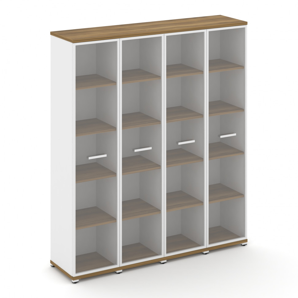 Concept Шкаф 4 узкие секции, 5 ниш CN.STU-548 RPW W Сандал Янтарный/Белый Бриллиант/Металл Белый/Про