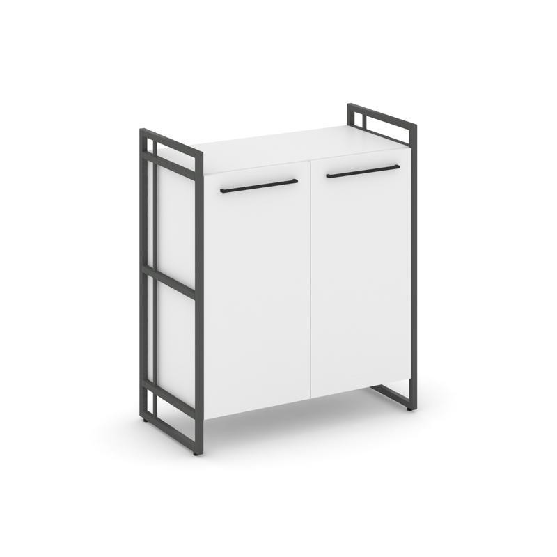 Rift Шкаф 2 ниши широкий RF.SS-21 Белый Бриллиант/Металл Антрацит/Черный Ручки 798*396*924