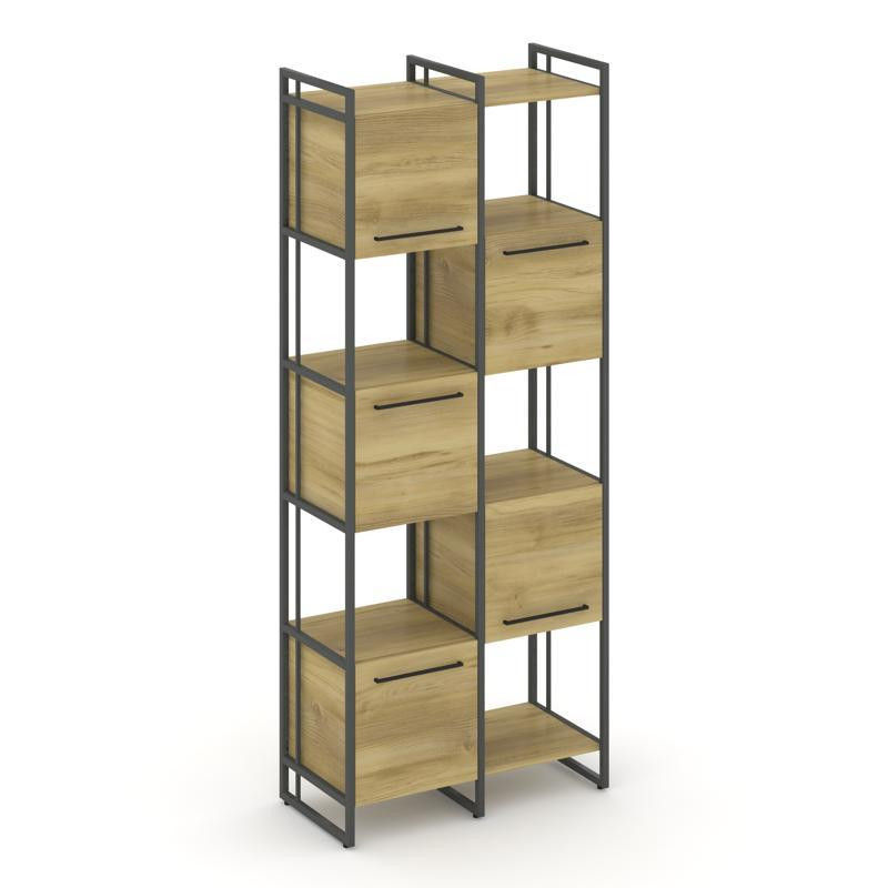 Rift Шкаф комбинированый RF.NS-003 Дуб Винченцо/Металл Антрацит/Черный Ручки 820*396*2010