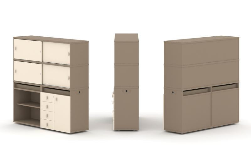 Estetica Набор №11. Тумба двойная+высокая надставка ES.NB.2V-11 Латте/Сатин 1500*410*1520 Estetica Набор №11. Тумба двойная+высокая надставка ES.NB.2V-11 Латте/Сатин 1500*410*1520