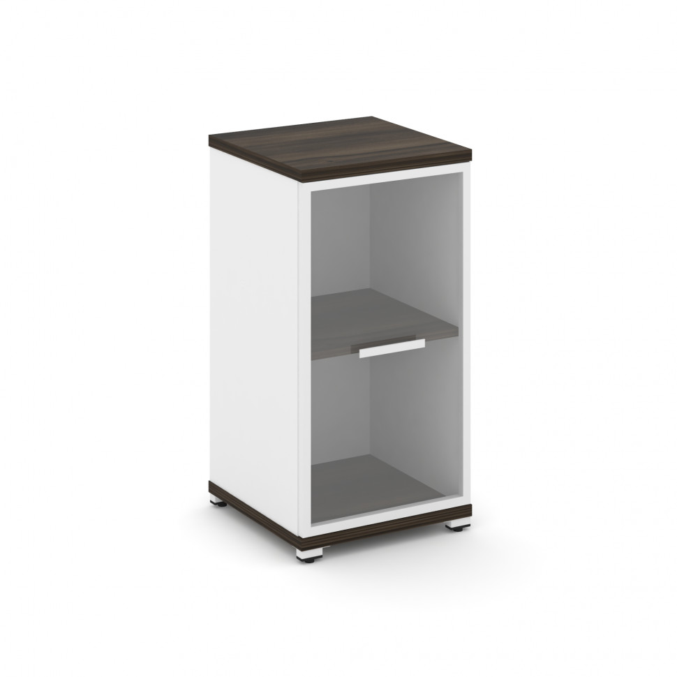 Concept Шкаф 1 узкая секция, 2 ниши CN.STU-213 RPW W Дуб Мали/Белый Бриллиант/Металл Белый/Прозрачны