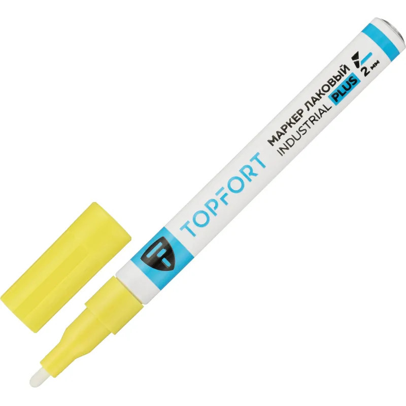 Маркер лаковый TOPFORT Industrial Plus 2 мм желтый