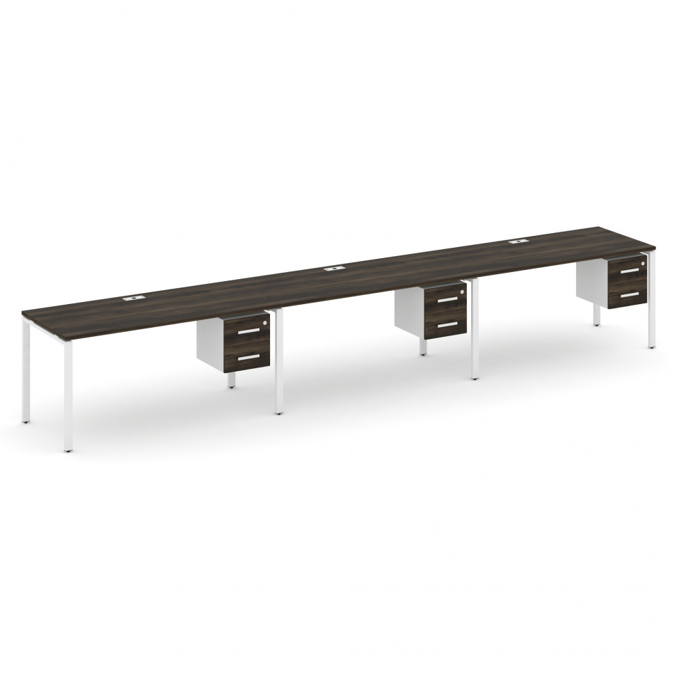 Concept Рабочая станция односторонняя с подвес. тумбами 3 места CN.ORS-136 W Дуб Мали/Белый Бриллиан