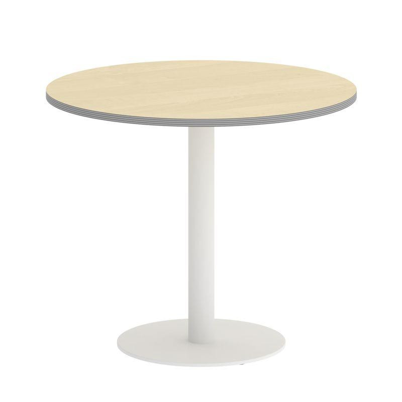 Riva Стол круглый А.СПРГ-1 Клен Металлик New/Металл Белый 900*900*750