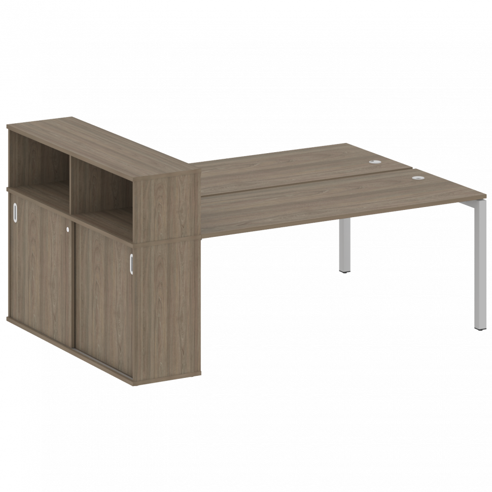 Metal System Quattro Рабочая станция с шкафом-купе на П-образном м/к 50БП.РС-СШК-2.5 Т Вяз Благородн