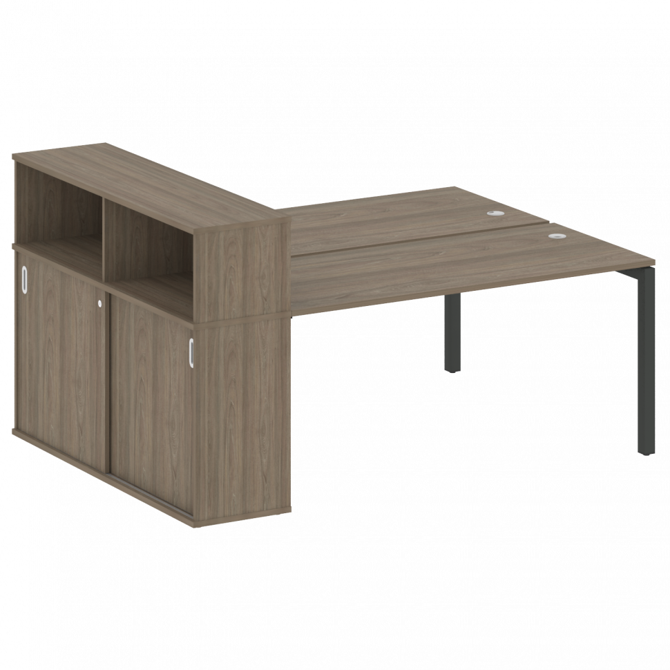 Metal System Quattro Рабочая станция с шкафом-купе на П-образном м/к 50БП.РС-СШК-2.4 Т Вяз Благородн