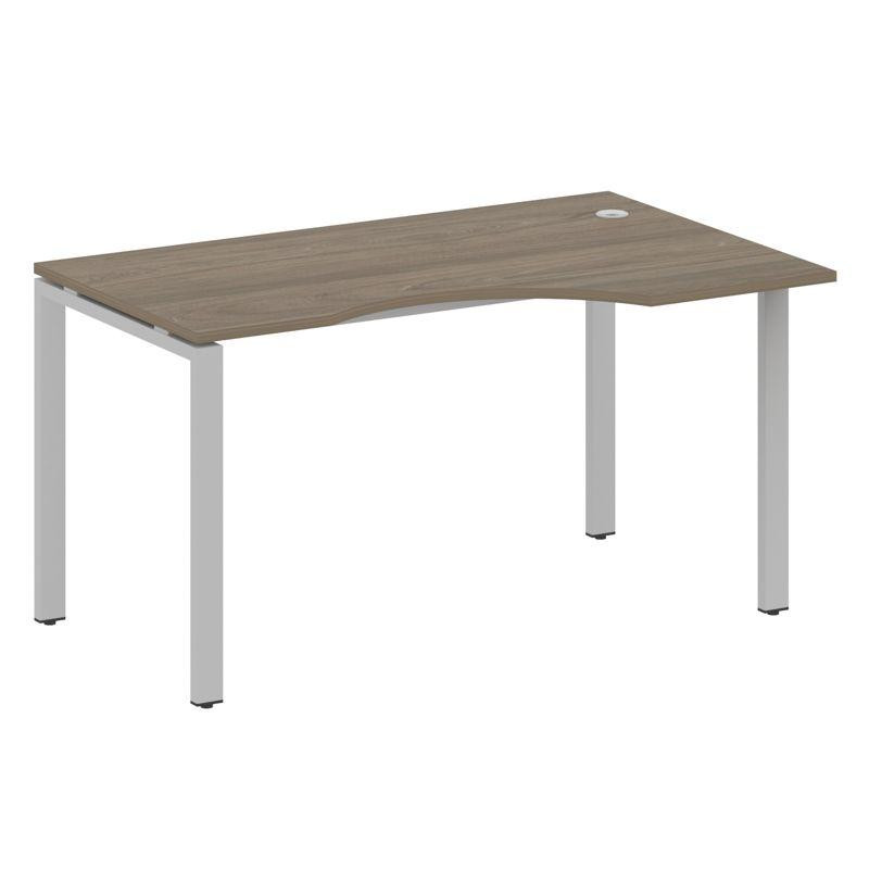 Metal System Стол криволинейный правый на П-образном м/к БП.СА-2 (R) Вяз Благородный/Металл Серый 14