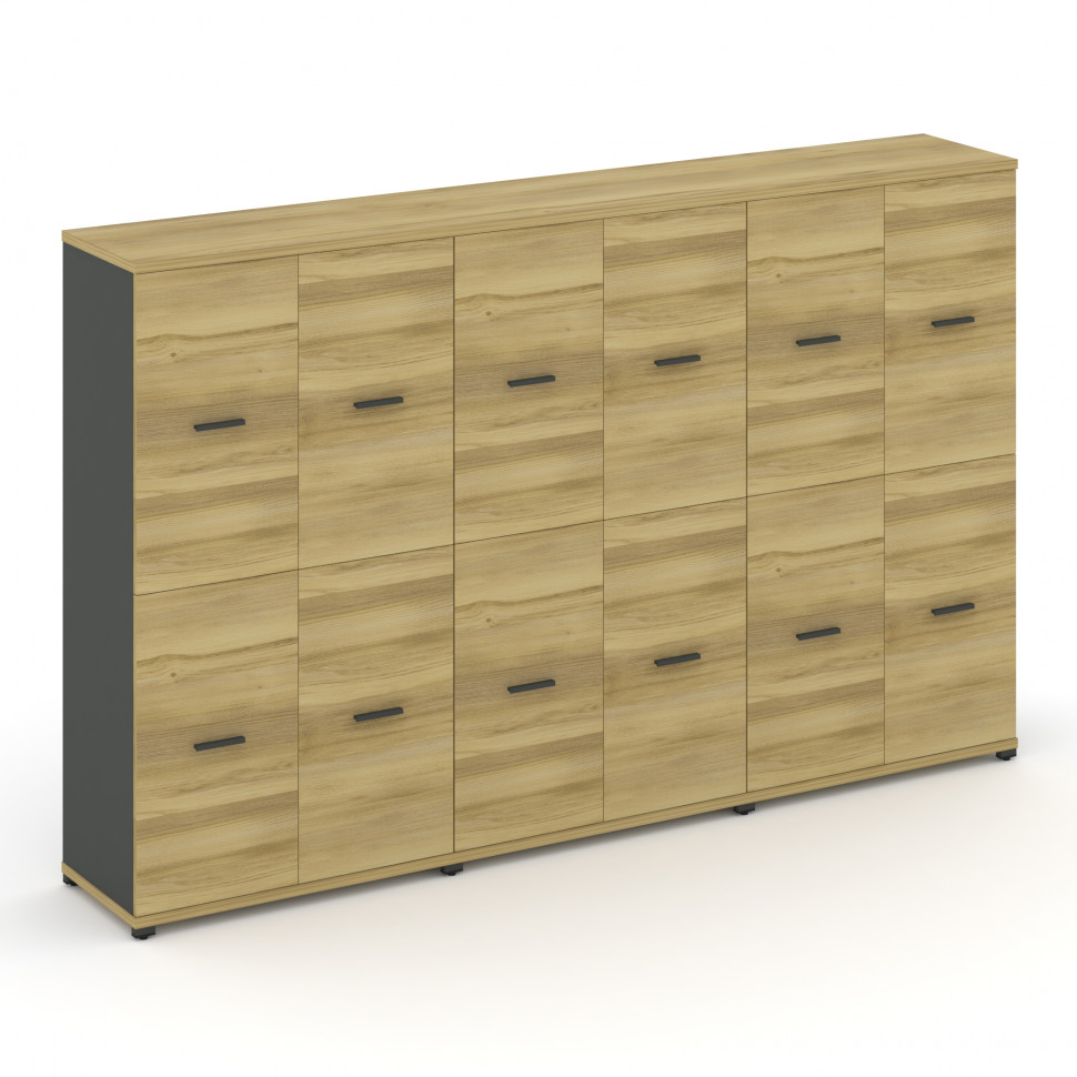 Concept Шкаф 3 широкие секции, 4 ниши CN.STS-432 A Дуб Винченцо/Антрацит/Металл Антрацит 2500*420*15