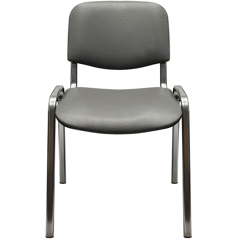 Стул КО_EChair Rio(ИЗО) РС 10 искожа сер мат.тисненная 503, каркас под хром