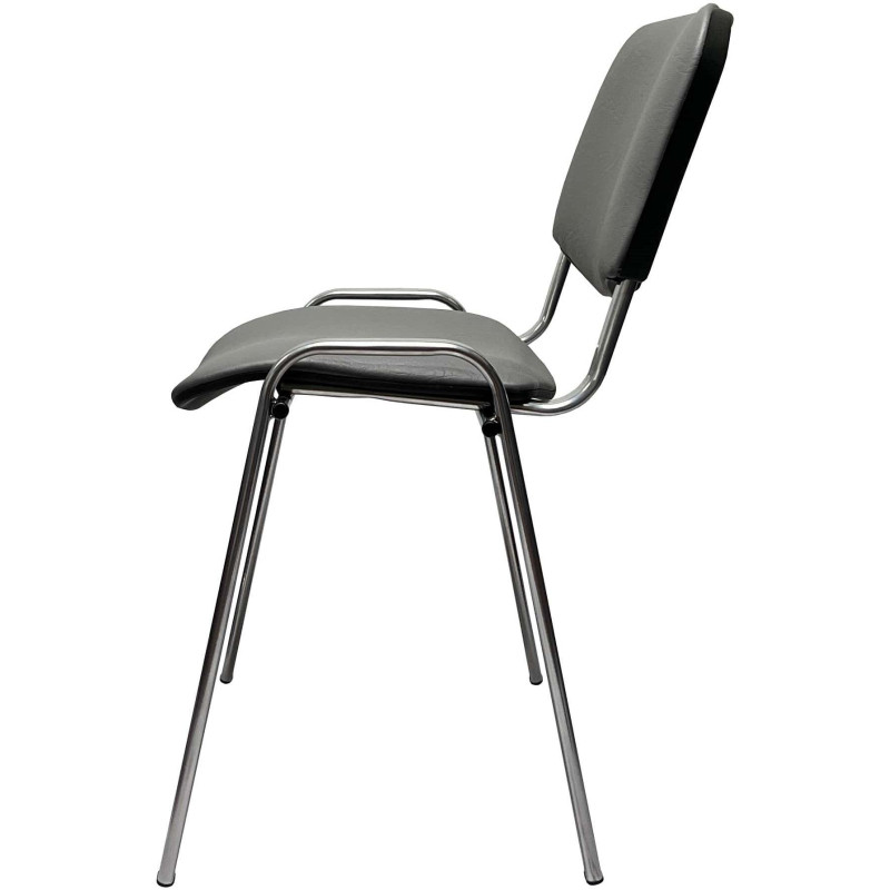 Стул КО_EChair Rio(ИЗО) РС 10 искожа сер мат.тисненная 503, каркас под хром