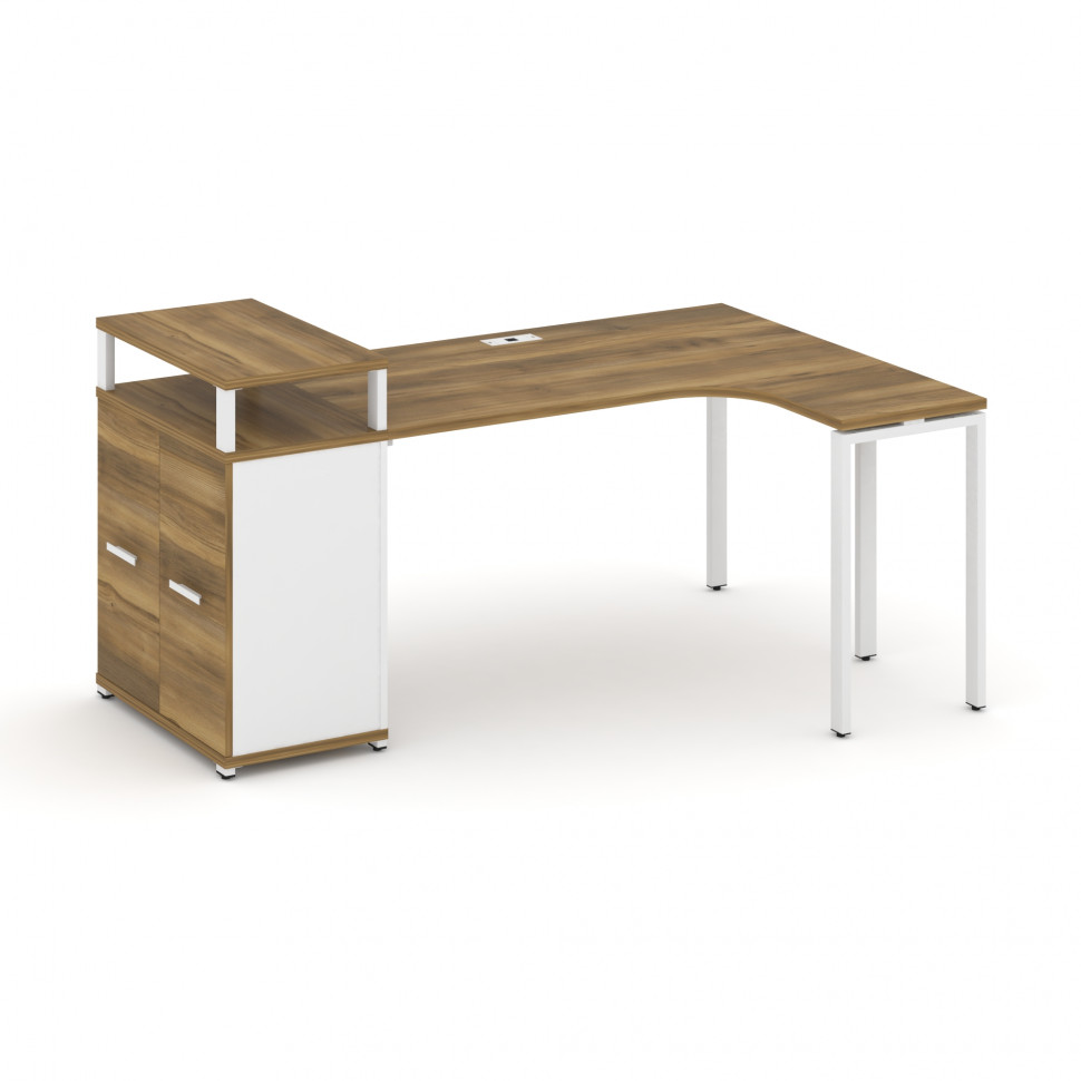 Concept Стол эргономичный с опорным распаш. шкафом с верх. горизонтом CN.SA-211(R) W Сандал Янтарный Concept Стол эргономичный с опорным распаш. шкафом с верх. горизонтом CN.SA-211(R) W Сандал Янтарный