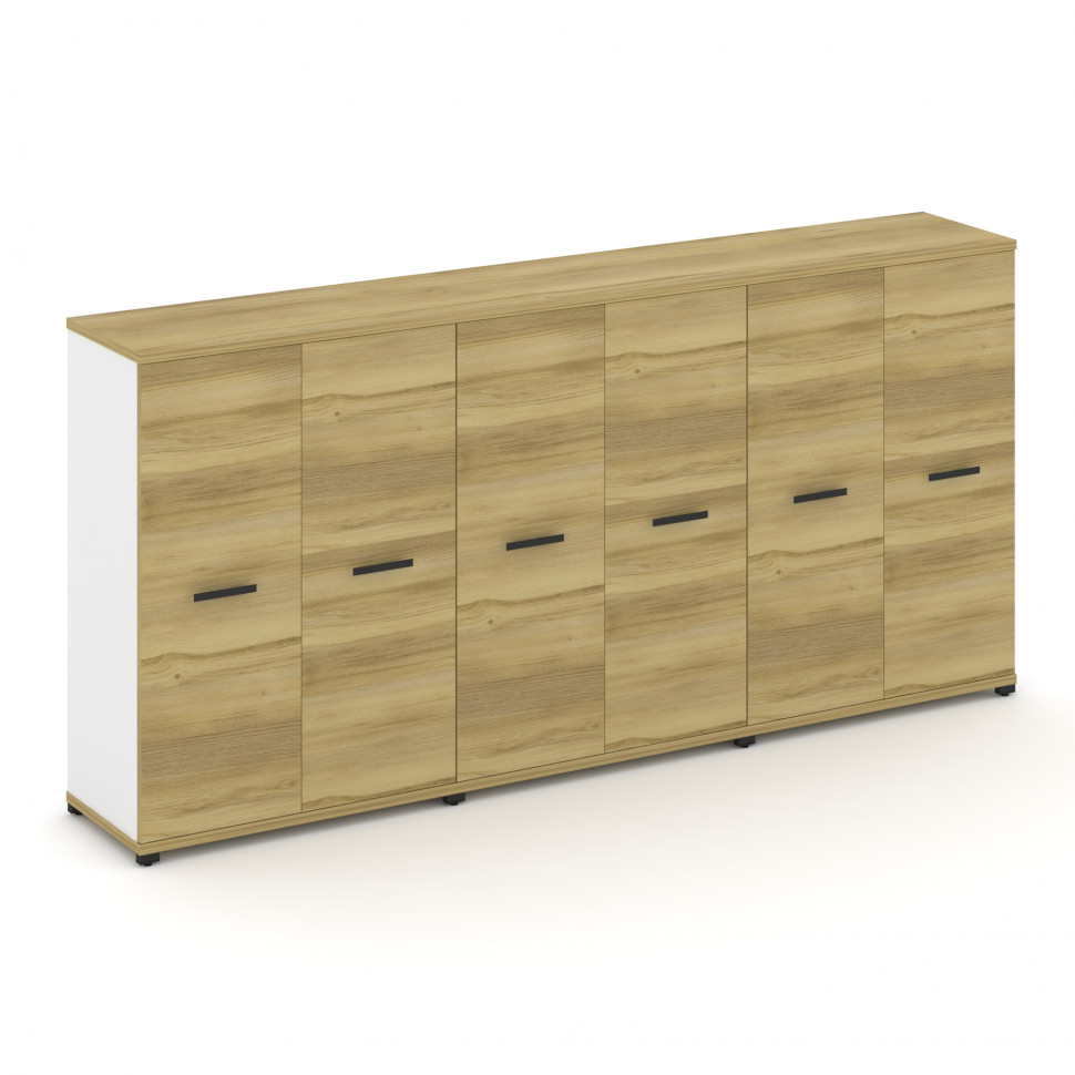 Concept Шкаф 3 широкие секции, 3 ниши CN.STS-336 B Дуб Винченцо/Белый Бриллиант/Металл Черный 2500*4