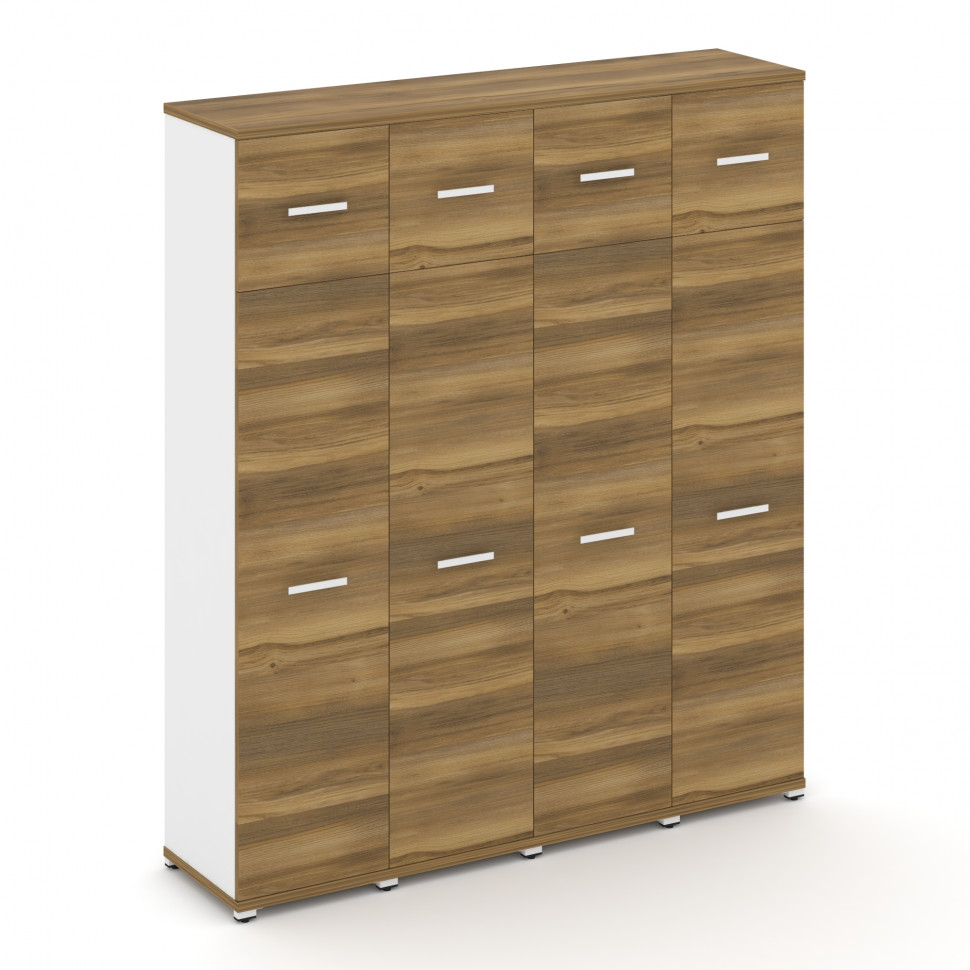 Concept Шкаф 4 узкие секции, 5 ниш CN.STU-547 W Сандал Янтарный/Белый Бриллиант/Металл Белый 1668*42