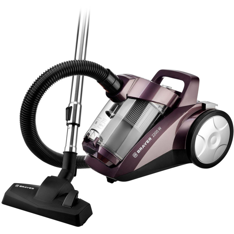 Пылесос циклонного типа BRAYER 4205BR, 2200Вт, 4л, всас420 Вт,Hepa,телес.5м