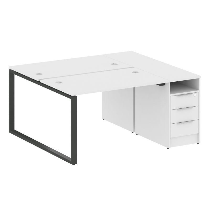 Metal System Рабочая станция с тумбой на О-образном м/к БО.РС-СТП-2.2 Белый/Металл Антрацит 1612*147 Metal System Рабочая станция с тумбой на О-образном м/к БО.РС-СТП-2.2 Белый/Металл Антрацит 1612*147