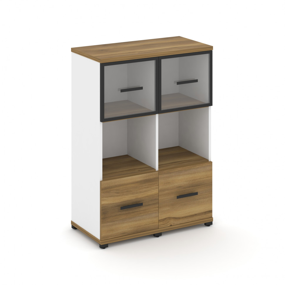 Concept Шкаф 2 узкие секции, 3 ниши CN.STU-325 RPB B Сандал Янтарный/Белый Бриллиант/Металл Черный/П