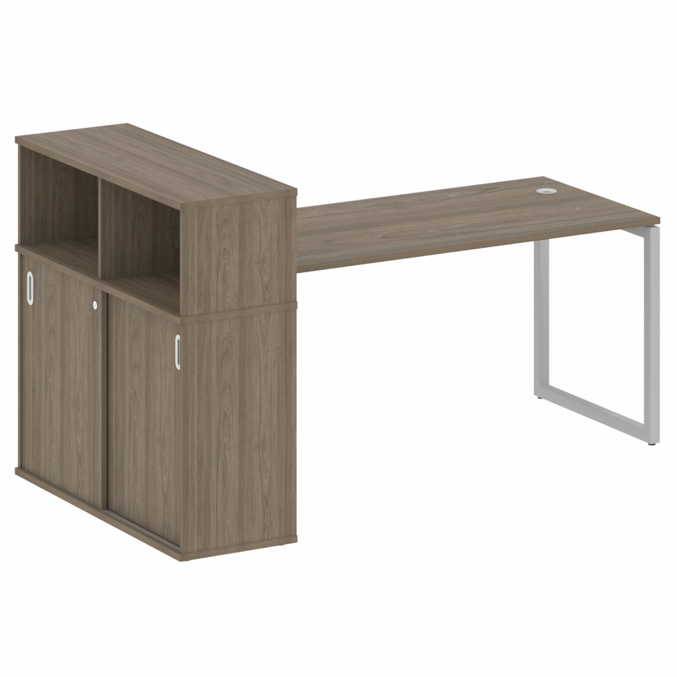 Metal System Quattro Стол письменный с шкафом-купе на О-образном м/к 40БО.РС-СШК-3.4 Т Вяз Благородн Metal System Quattro Стол письменный с шкафом-купе на О-образном м/к 40БО.РС-СШК-3.4 Т Вяз Благородн