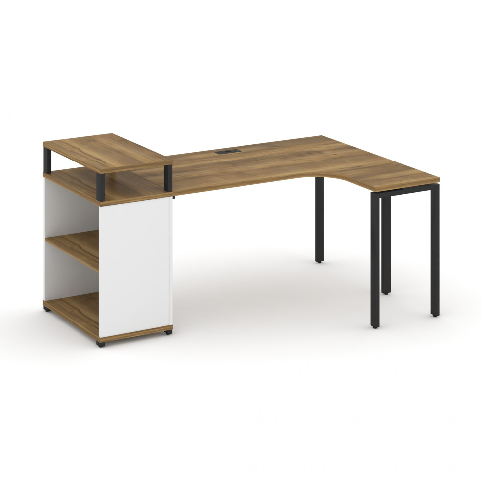 Concept Стол эргономичный с опорным стеллажом с верх. горизонтом CN.SA-203(R) Сандал Янтарный/Белый Concept Стол эргономичный с опорным стеллажом с верх. горизонтом CN.SA-203(R) Сандал Янтарный/Белый