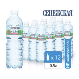 Вода негазированная питьевая СЕНЕЖСКАЯ, 0,5 л, пластиковая бутыль