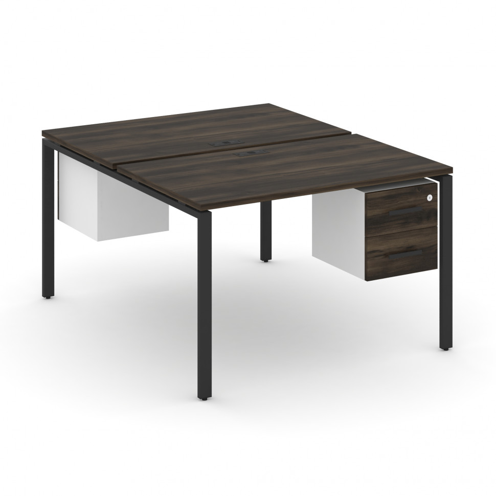 Concept Рабочая станция 2 сторонняя с подвесными тумбами на 2 места CN.DRS-114 B Дуб Мали/Белый Брил