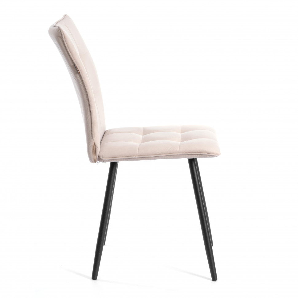 Комплект кресло + стул Bari LT, флок , бежевый/черный, 7, 41х55х89 см