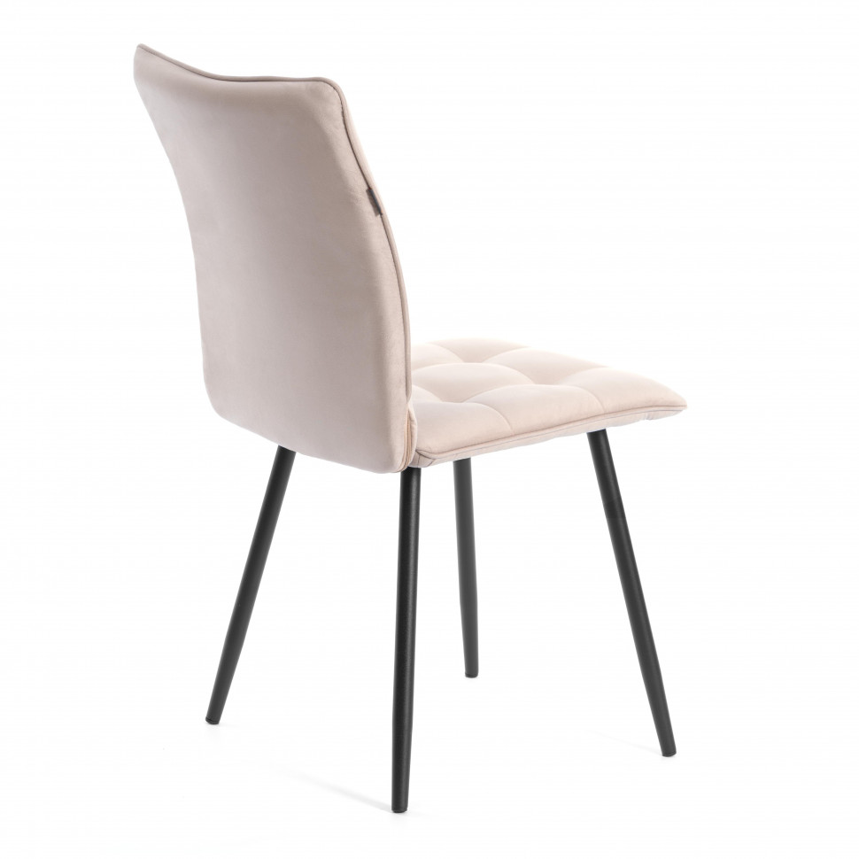 Комплект кресло + стул Bari LT, флок , бежевый/черный, 7, 41х55х89 см