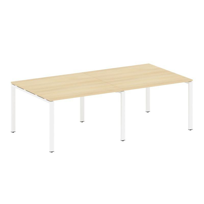 Metal System Переговорный стол (2 столешницы) на П-образном м/к БП.ПРГ-2.2 Акация Лорка/Металл Белый Metal System Переговорный стол (2 столешницы) на П-образном м/к БП.ПРГ-2.2 Акация Лорка/Металл Белый