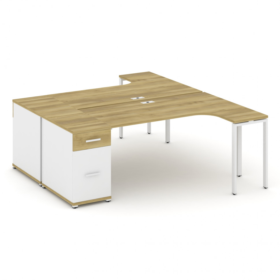Concept Рабочая станция CN.DSA-404 W Дуб Винченцо/Белый Бриллиант/Металл Белый 2000*1180*750