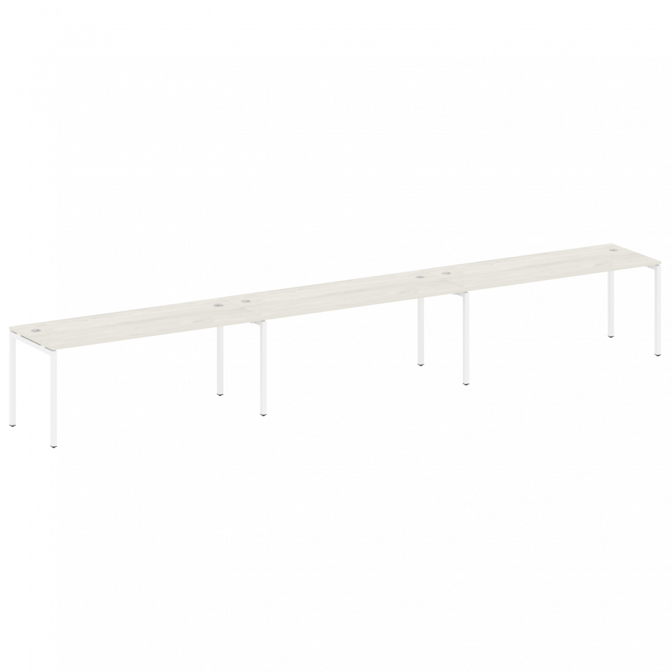 Metal System Quattro Рабочая станция на 3 места на П-образном м/к 40БП.СМ-3.5 Дуб Наварра/Металл Бел