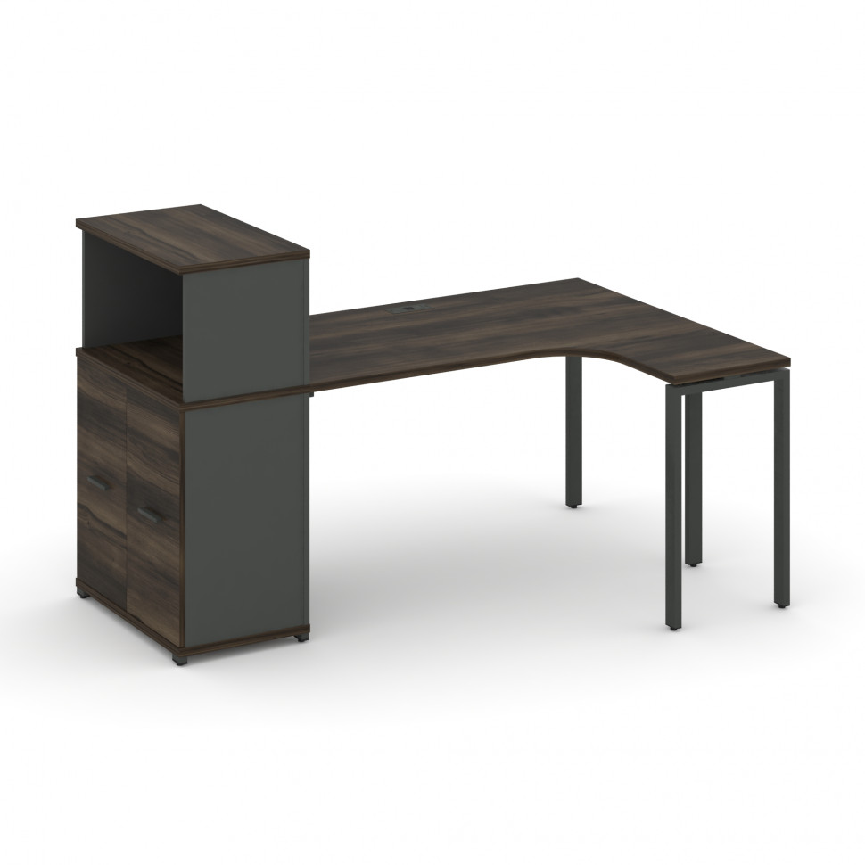 Concept Стол эргономичный с опорным распаш. шкафом с надставкой низ. CN.SA-214(R) A Дуб Мали/Антрац Concept Стол эргономичный с опорным распаш. шкафом с надставкой низ. CN.SA-214(R) A Дуб Мали/Антрац