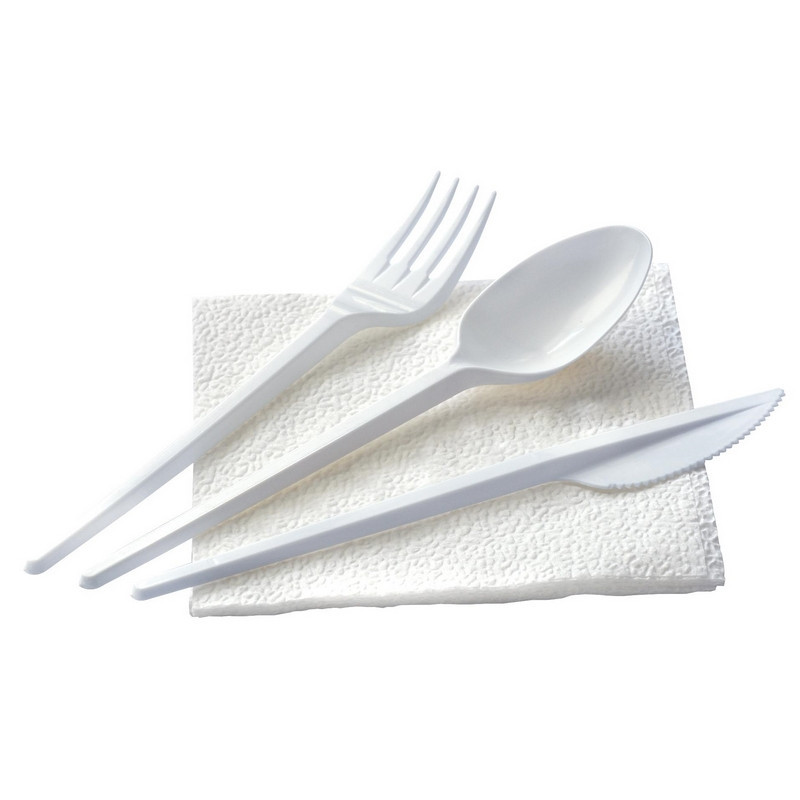 Комплект одноразовой посуды, №4 (вилка, ложка ст., нож, салфетка) 200шт/уп