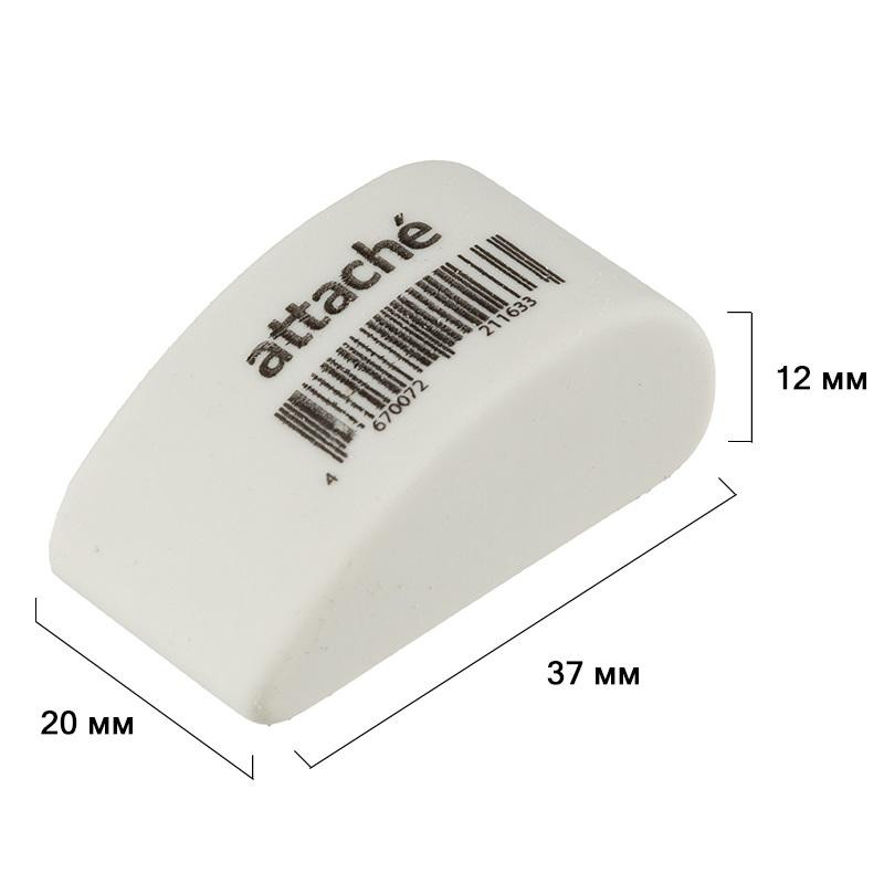 Ластик Attache каплевидный, термопласт. каучук, 37x20x12 мм, белый