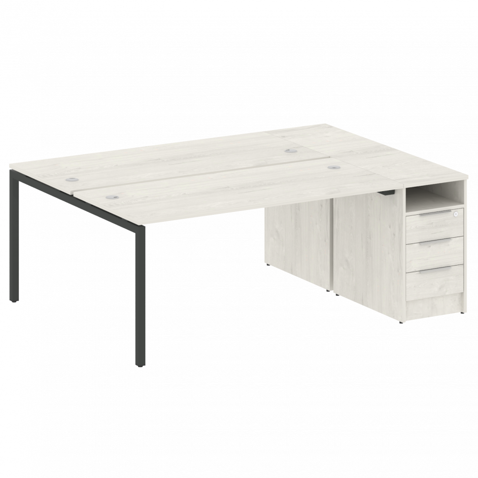 Metal System Quattro Рабочая станция с тумбой на П-образном м/к 40БП.РС-СТП-2.4 Дуб Наварра/Металл А Metal System Quattro Рабочая станция с тумбой на П-образном м/к 40БП.РС-СТП-2.4 Дуб Наварра/Металл А