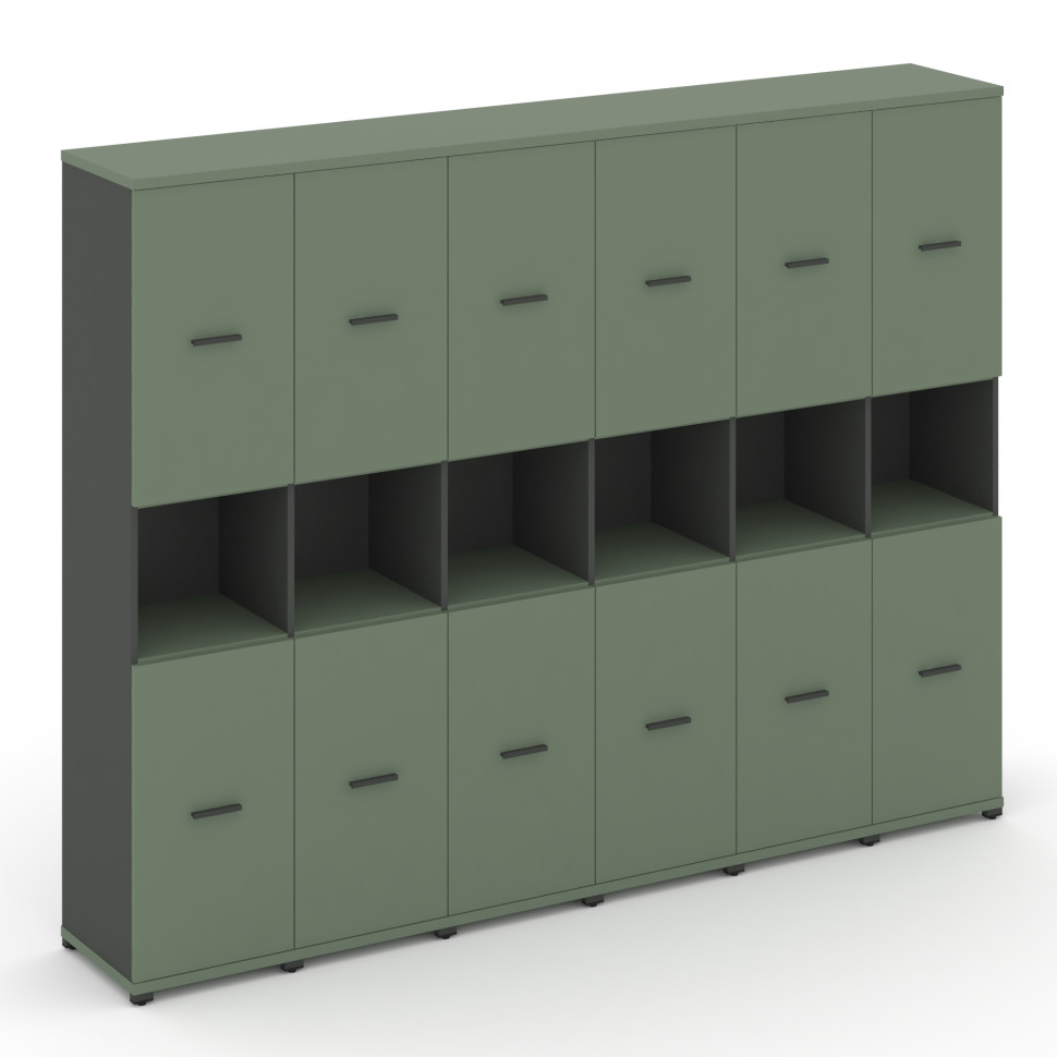 Concept Шкаф 6 узких секций, 5 ниш CN.STU-563 A Кобо/Антрацит/Металл Антрацит 2500*420*1922